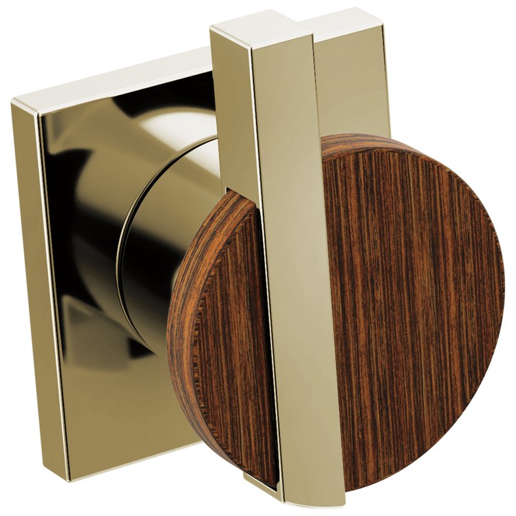 Handle Kit Frank Lloyd Wright Zinc 2 Lunar Brilliance Polished Nickel/Wood ADA for Tub Filler - Image 1
