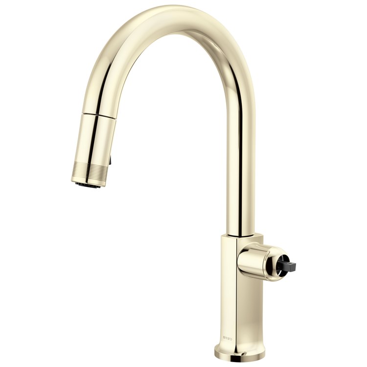 Kitchen Faucet Kintsu Less Handle Lumicoat Polished Nickel Pull Down Arc 1 Hole 1.8 Gallons per Minute - Image 1