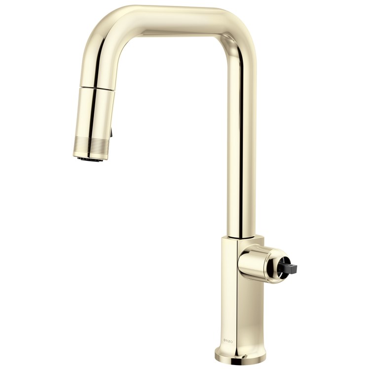 Kitchen Faucet Kintsu Less Handle Lumicoat Polished Nickel Pull Down Square 1 Hole 1.8 Gallons per Minute - Image 1