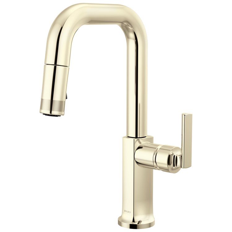 Prep Faucet Kintsu Less Handle Lumicoat Polished Nickel Pull Down Square 1.8 Gallons per Minute - Image 3