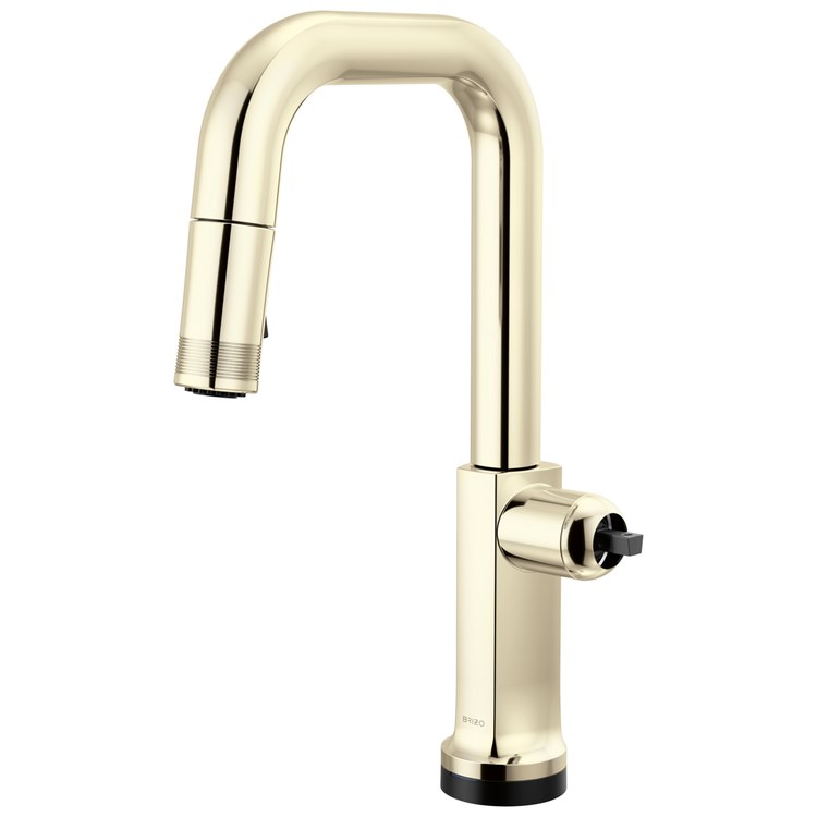 Prep Faucet Kintsu Touch Less Handle Lumicoat Polished Nickel Pull Down Square 1.8 Gallons per Minute - Image 1