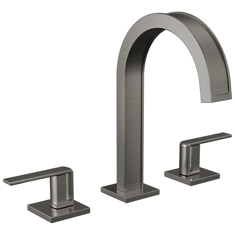 Lavatory Faucet Frank Lloyd Wright Widespread 6 to 16 Inch Spread WaterSense Brilliance Luxe Steel 1.2 Gallons per Minute Deck Arc Less Drain 3 Hole - Image 2