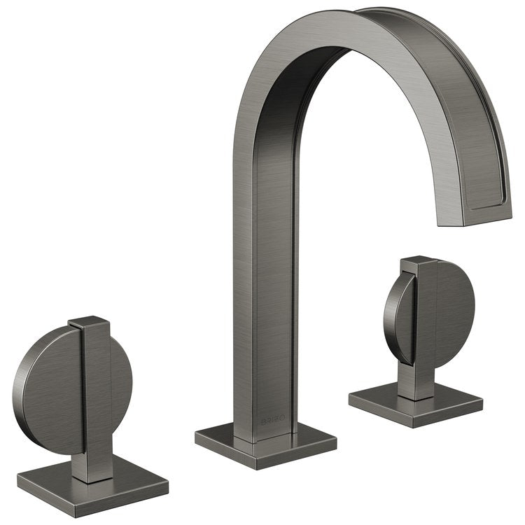 Lavatory Faucet Frank Lloyd Wright Widespread 6 to 16 Inch Spread WaterSense Brilliance Luxe Steel 1.2 Gallons per Minute Deck Arc Less Drain 3 Hole - Image 3