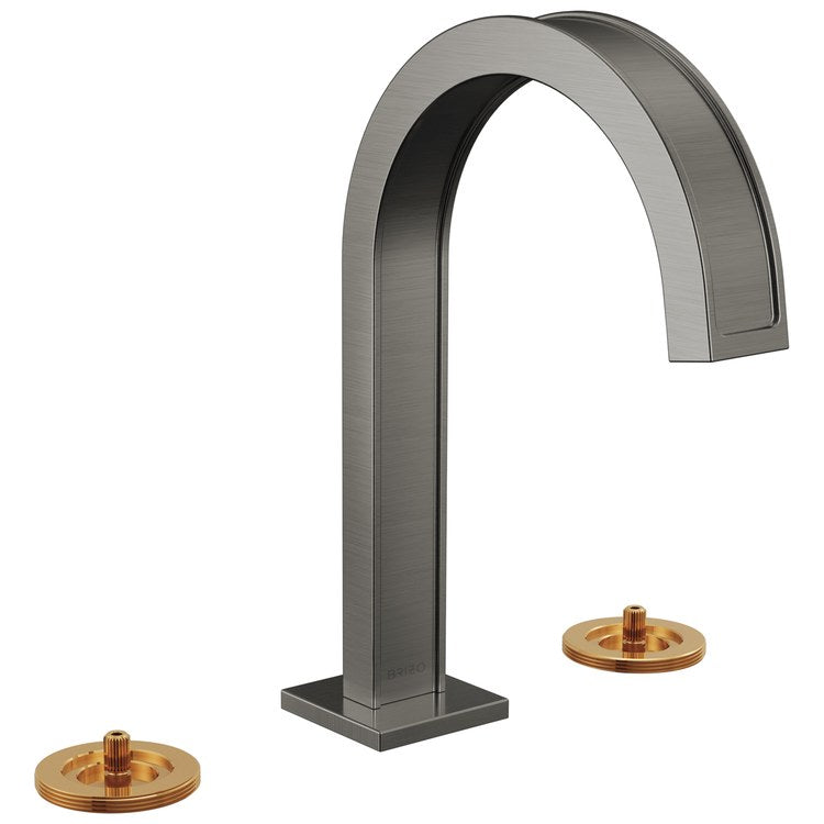 Lavatory Faucet Frank Lloyd Wright Widespread 6 to 16 Inch Spread WaterSense Brilliance Luxe Steel 1.2 Gallons per Minute Deck Arc Less Drain 3 Hole - Image 1