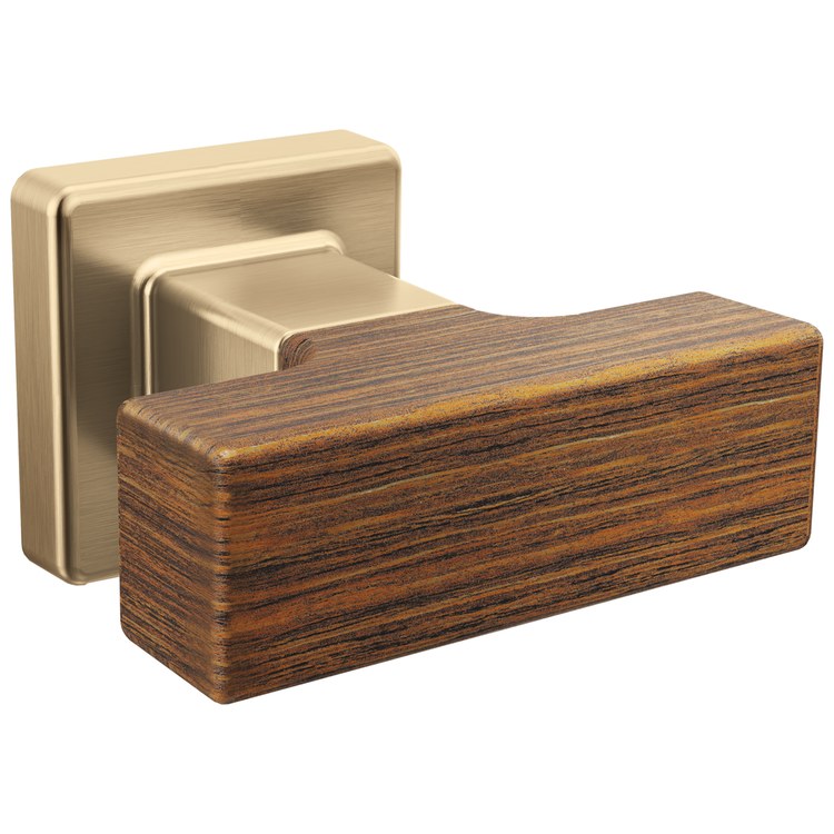 Knob Frank Lloyd Wright Bar for Drawer Luxe Gold/Wood Metal/Wood 1-3/8 Inch 1-1/4 Inch - Image 1