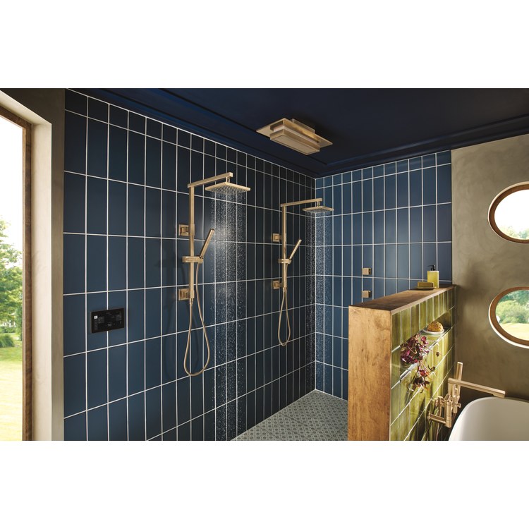 Showerhead Frank Lloyd Wright 1 Functions Raincan Luxe Gold 21 Inch 1.75 Gallons per Minute with Integrated Lighting Rectangle Ceiling Mount - Image 3