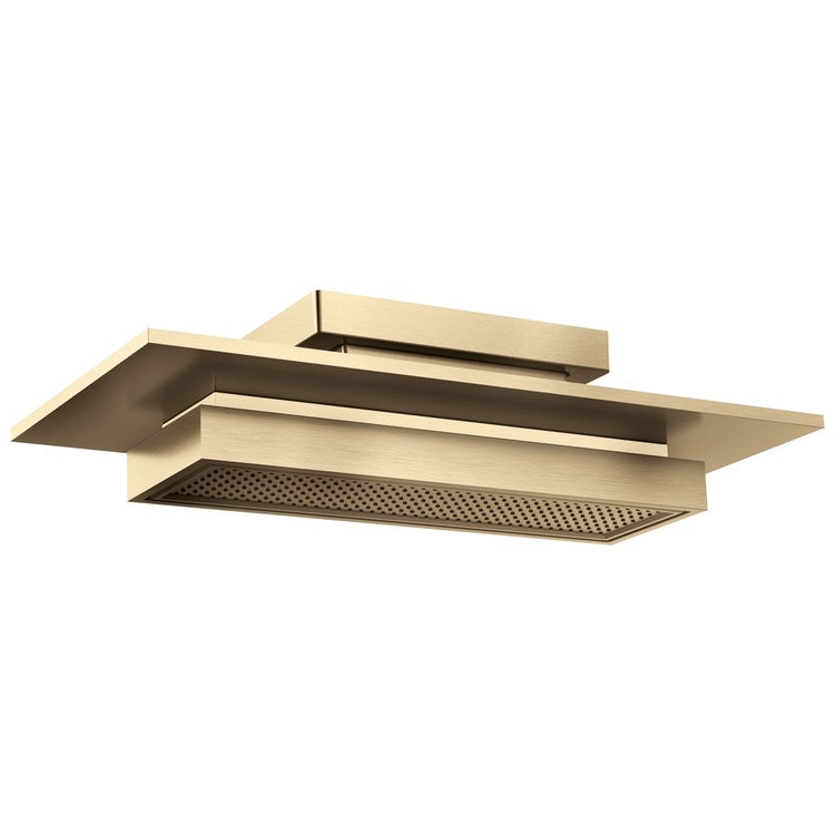 Showerhead Frank Lloyd Wright 1 Functions Raincan Luxe Gold 21 Inch 1.75 Gallons per Minute with Integrated Lighting Rectangle Ceiling Mount - Image 1