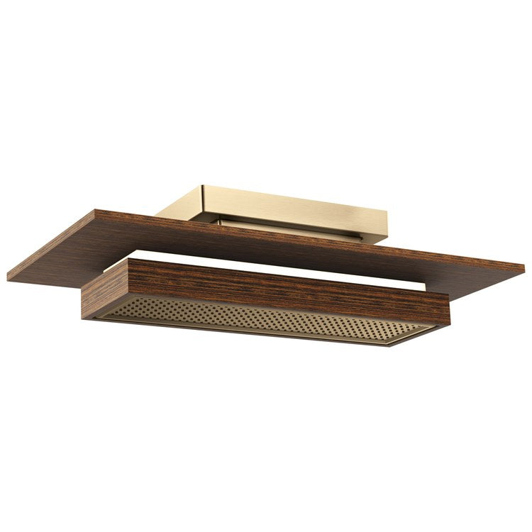 Showerhead Frank Lloyd Wright 1 Functions Raincan Luxe Gold/Wood 21 Inch 1.75 Gallons per Minute with Integrated Lighting Rectangle Ceiling Mount - Image 1