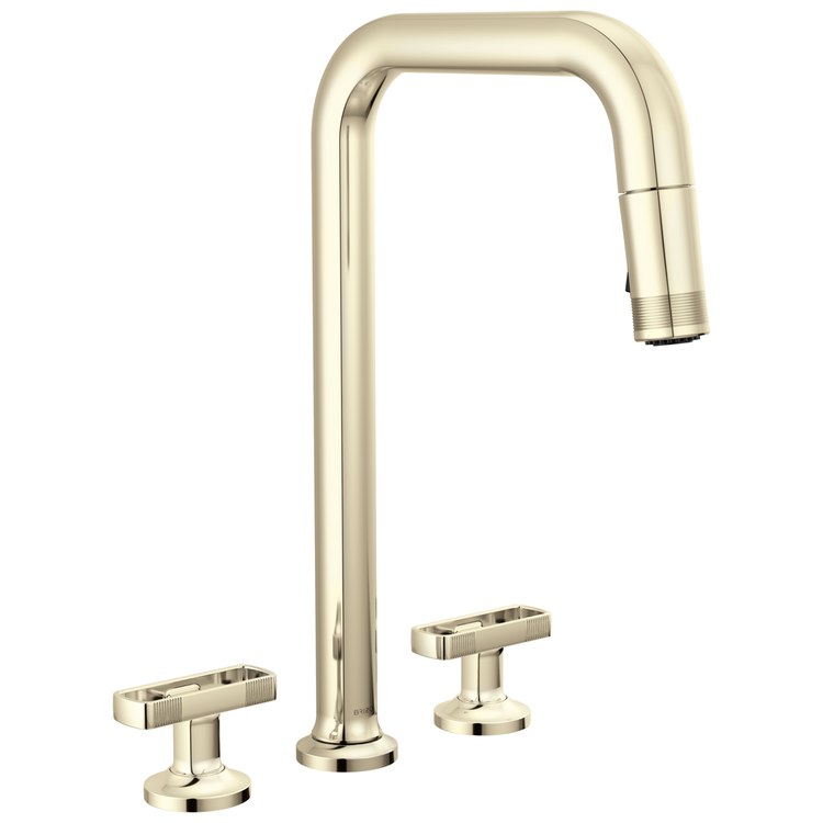 Handle Kit Kintsu Zinc 1 Knob Lumicoat Polished Nickel for Widespread Pull Down Faucet - Image 2