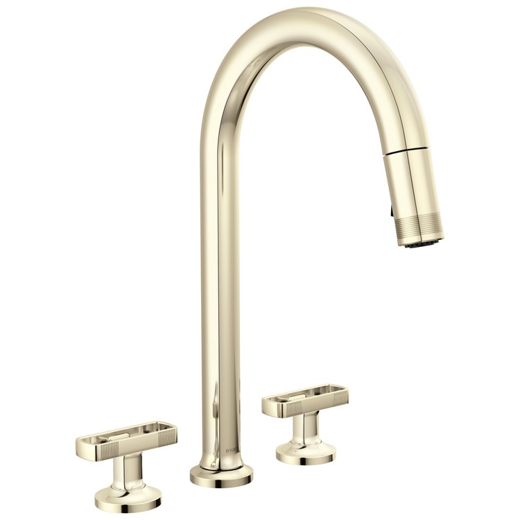 Handle Kit Kintsu Zinc 1 Knob Lumicoat Polished Nickel for Widespread Pull Down Faucet - Image 3