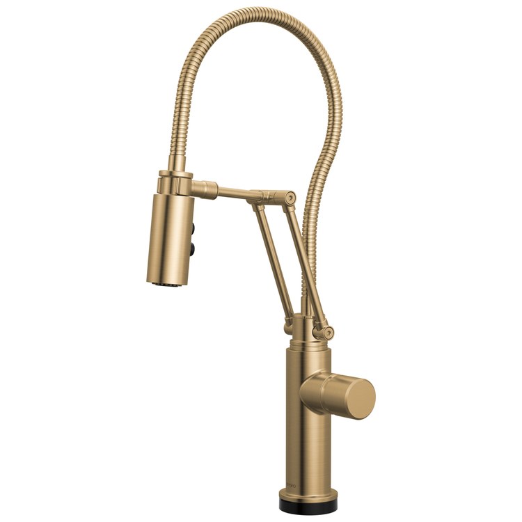Handle Kit Odin Zinc 1 Knob Brilliance Luxe Gold for Widespread Pull Down Faucet - Image 3