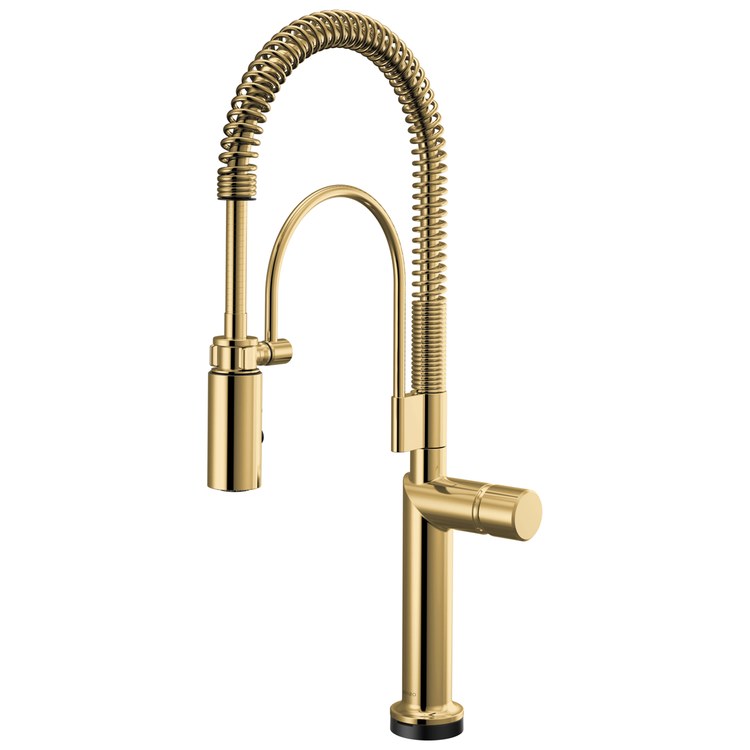 Handle Kit Odin Zinc 1 Knob Brilliance Polished Gold for Widespread Pull Down Faucet - Image 2