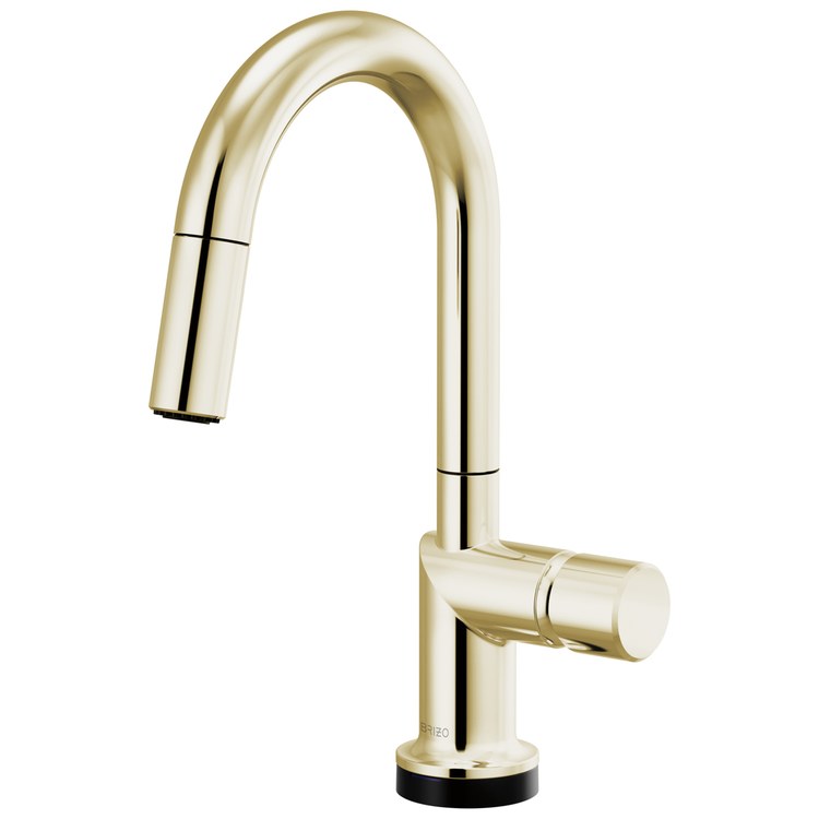 Handle Kit Odin Zinc 1 Knob Brilliance Polished Nickel for Widespread Pull Down Faucet - Image 2