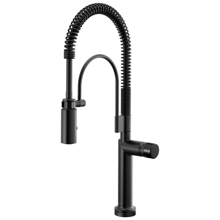 Handle Kit Odin Crystal/Zinc 1 Knob Matte Black/Black Crystal for Widespread Pull Down Faucet - Image 2