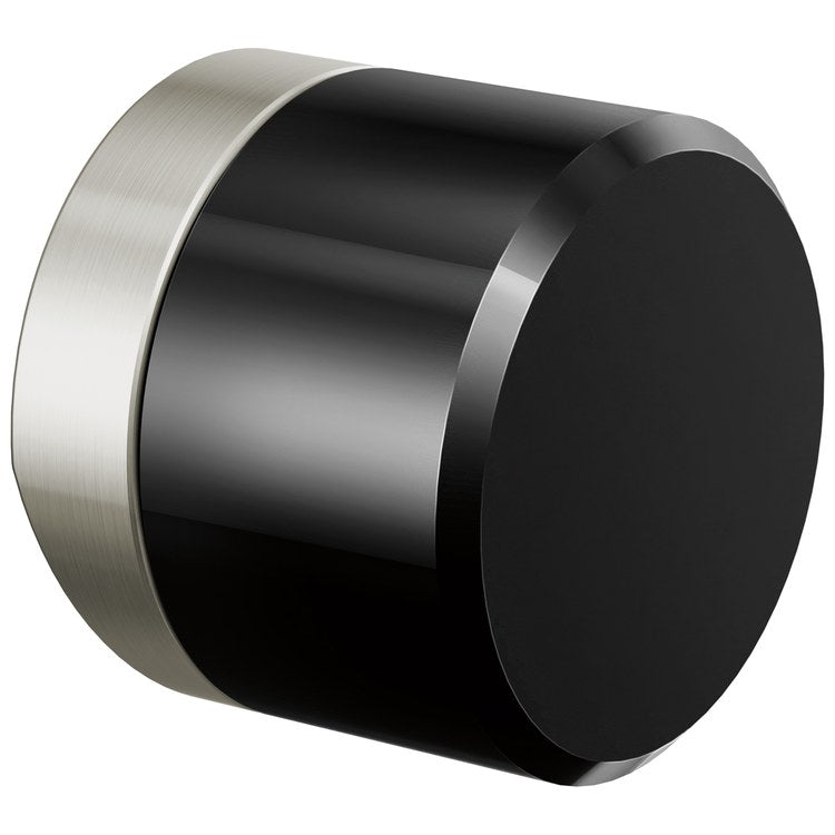 Handle Kit Odin Crystal/Zinc 1 Knob Brilliance Stainless/Black Crystal for Widespread Pull Down Faucet - Image 1