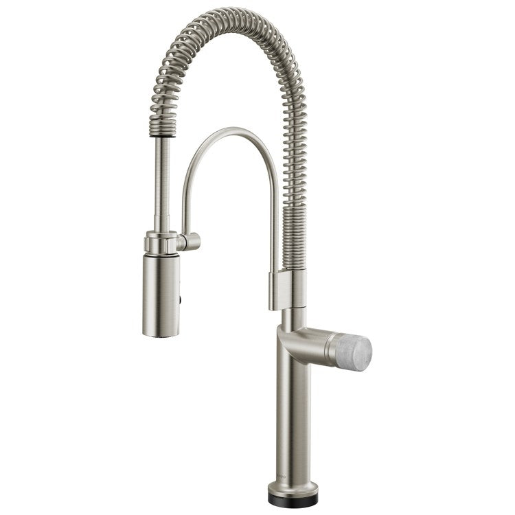 Handle Kit Odin Concrete/Zinc 1 Knob Brilliance Stainless/Concrete for Widespread Pull Down Faucet - Image 2