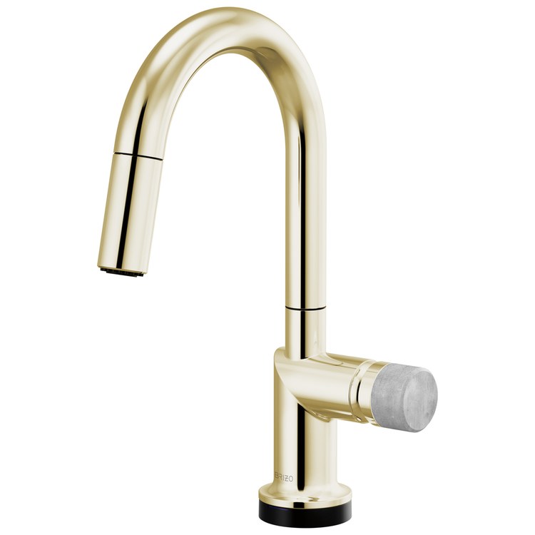 Handle Kit Odin Concrete/Zinc 1 Knob Brilliance Polished Nickel/Concrete for Widespread Pull Down Faucet - Image 2