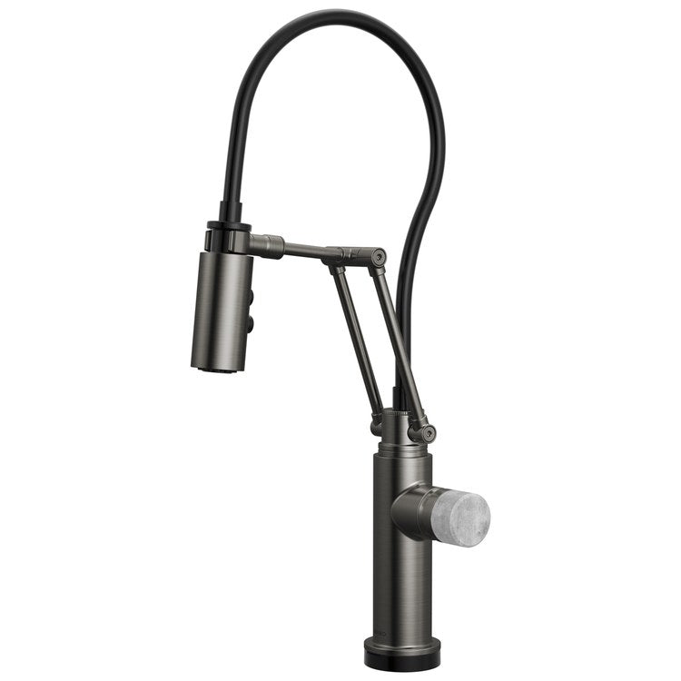 Handle Kit Odin Concrete/Zinc 1 Knob Brilliance Luxe Steel/Concrete for Widespread Pull Down Faucet - Image 2