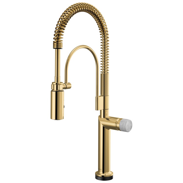 Handle Kit Odin Concrete/Zinc 1 Knob Brilliance Polished Gold/Concrete for Widespread Pull Down Faucet - Image 2