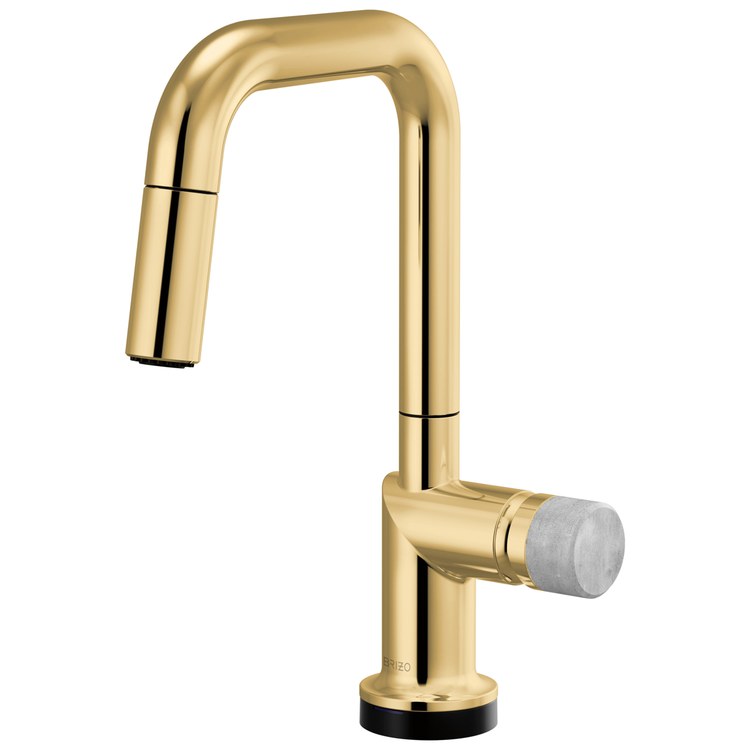 Handle Kit Odin Concrete/Zinc 1 Knob Brilliance Polished Gold/Concrete for Widespread Pull Down Faucet - Image 3
