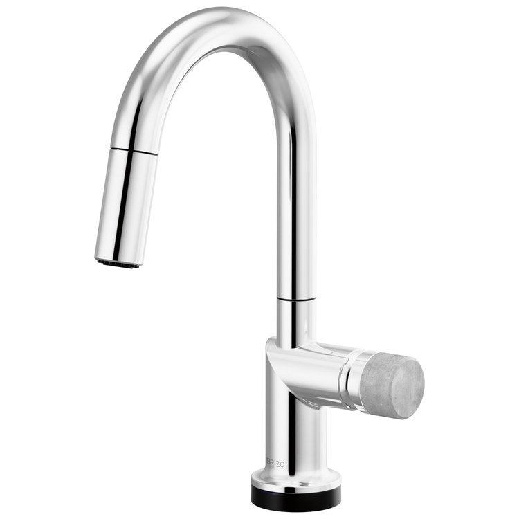 Handle Kit Odin Concrete/Zinc 1 Knob Polished Chrome/Concrete for Widespread Pull Down Faucet - Image 2