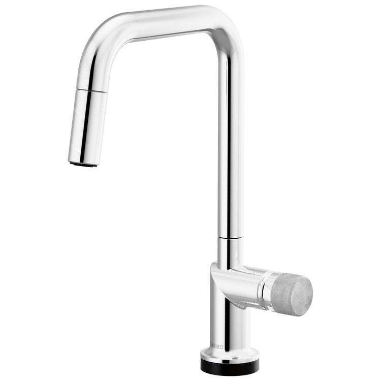 Handle Kit Odin Concrete/Zinc 1 Knob Polished Chrome/Concrete for Widespread Pull Down Faucet - Image 3