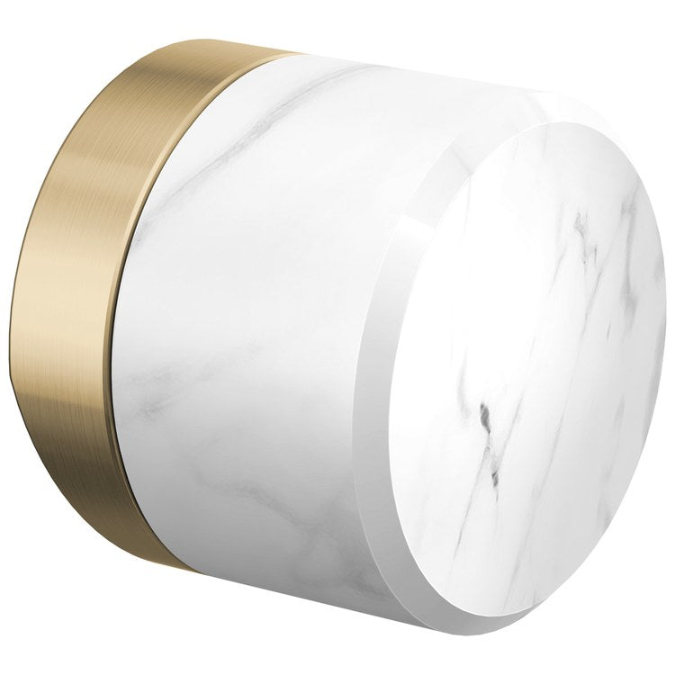 Handle Kit Odin Marble/Zinc 1 Knob Brilliance Luxe Gold/Marble for Widespread Pull Down Faucet - Image 1