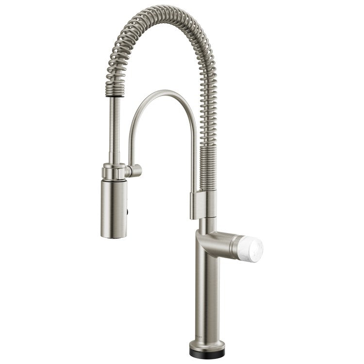 Handle Kit Odin Marble/Zinc 1 Knob Brilliance Stainless/Marble for Widespread Pull Down Faucet - Image 2