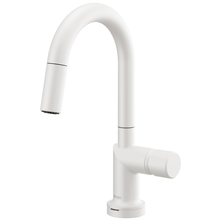Handle Kit Odin Zinc 1 Knob Matte White for Widespread Pull Down Faucet - Image 2