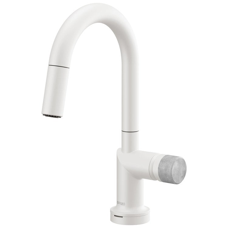 Handle Kit Odin Concrete/Zinc 1 Knob Matte White/Concrete for Widespread Pull Down Faucet - Image 2