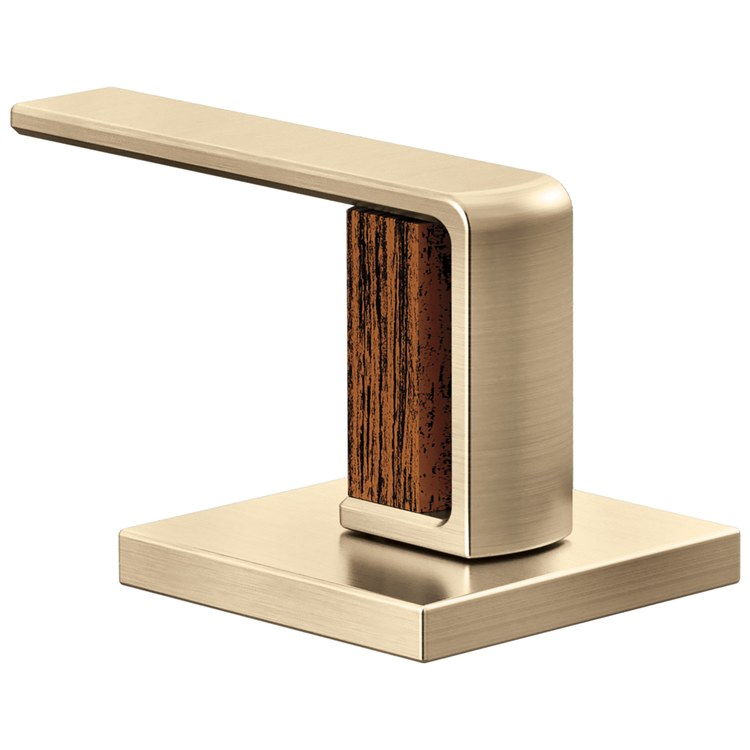 Handle Kit Frank Lloyd Wright Zinc 2 Lever Luxe Gold/Wood ADA for Widespread Lavatory Faucet - Image 1