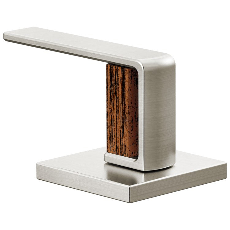 Handle Kit Frank Lloyd Wright Zinc 2 Lever Brilliance Luxe Nickel/Wood ADA for Widespread Lavatory Faucet - Image 1