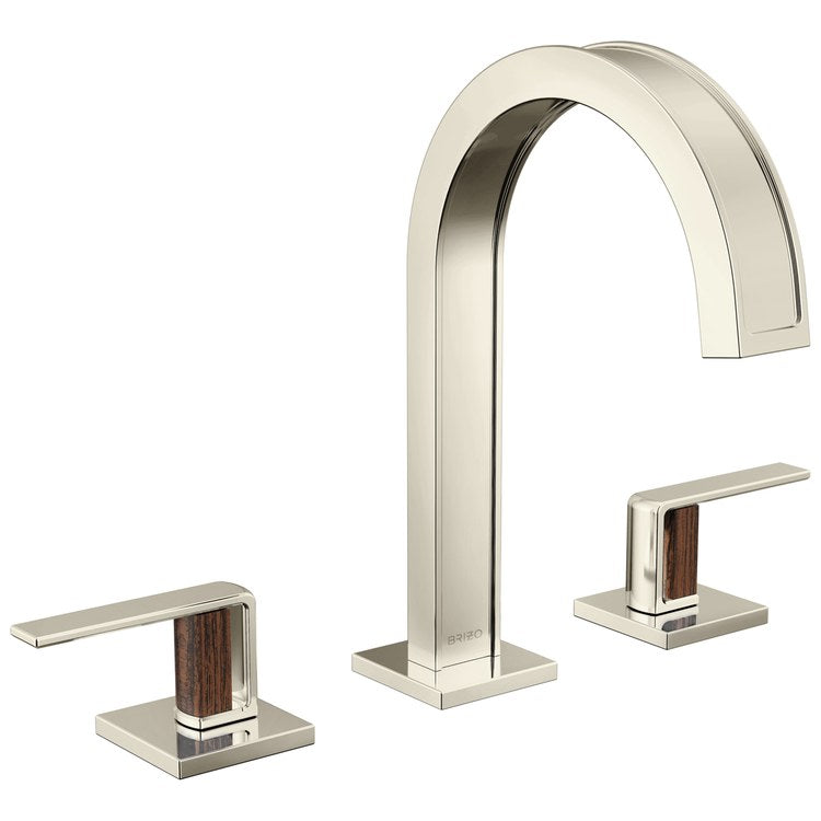 Handle Kit Frank Lloyd Wright Zinc 2 Lever Brilliance Polished Nickel/Wood ADA for Widespread Lavatory Faucet - Image 2