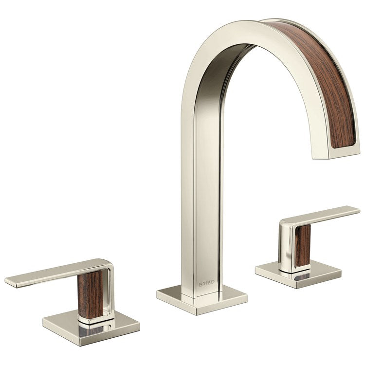 Handle Kit Frank Lloyd Wright Zinc 2 Lever Brilliance Polished Nickel/Wood ADA for Widespread Lavatory Faucet - Image 3