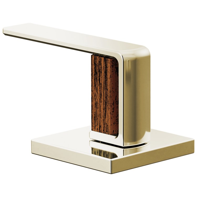 Handle Kit Frank Lloyd Wright Zinc 2 Lever Brilliance Polished Nickel/Wood ADA for Widespread Lavatory Faucet - Image 1