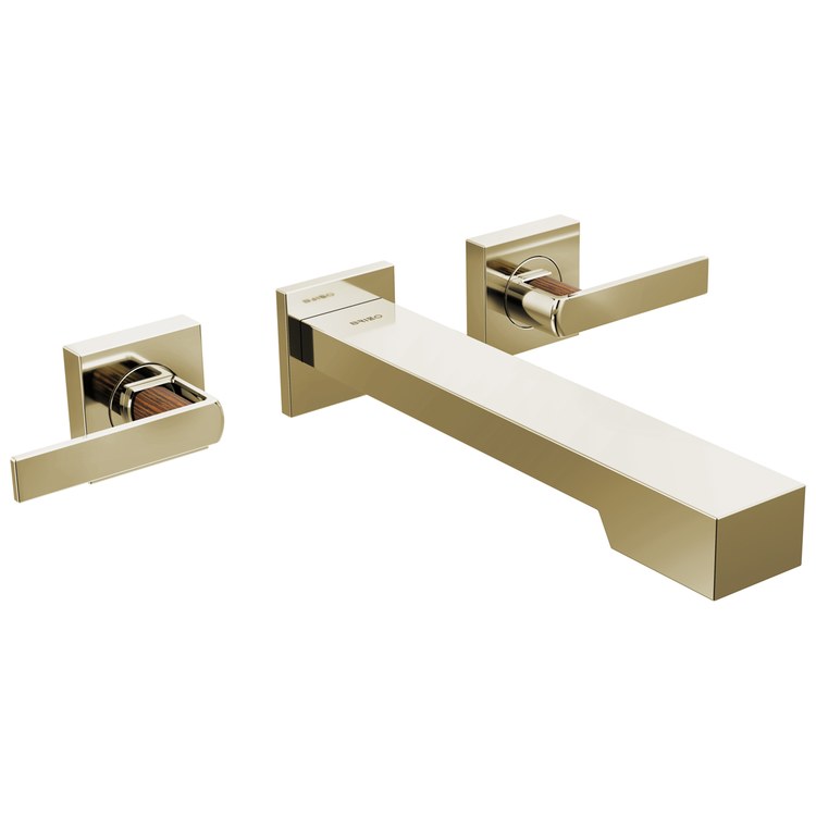 Handle Kit Frank Lloyd Wright Zinc 2 Lever Brilliance Polished Nickel/Wood ADA for Tub Filler - Image 2