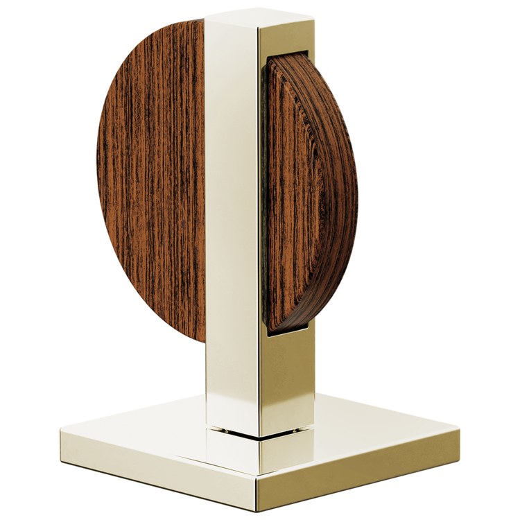 Handle Kit Frank Lloyd Wright Zinc 2 Lunar Brilliance Polished Nickel/Wood ADA for Widespread Lavatory Faucet - Image 1