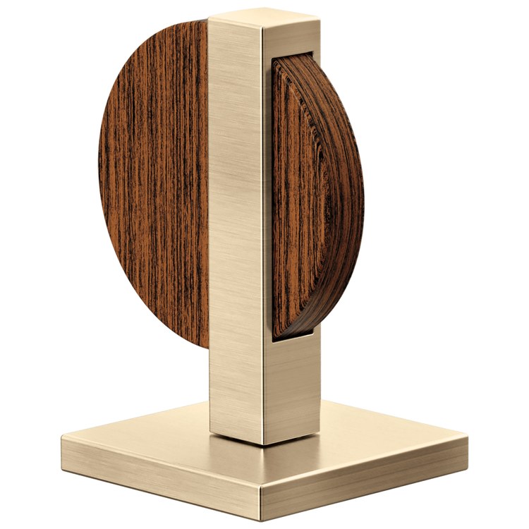 Handle Kit Frank Lloyd Wright Zinc 2 Lunar Luxe Gold/Wood ADA for Widespread Lavatory Faucet - Image 1