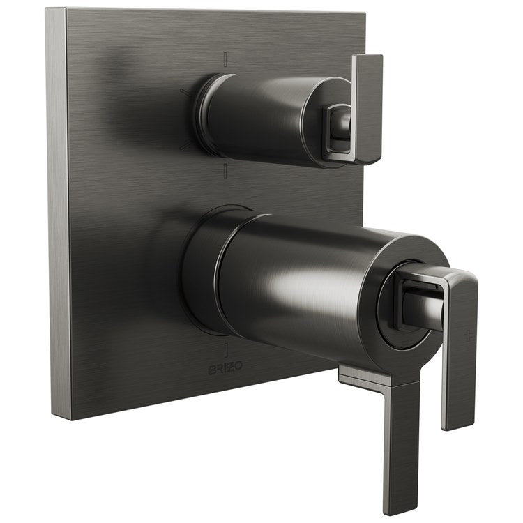Handle Kit Frank Lloyd Wright Zinc 3 Lever Brilliance Luxe Steel ADA for Thermostatic Integrated Diverter Valve - Image 2