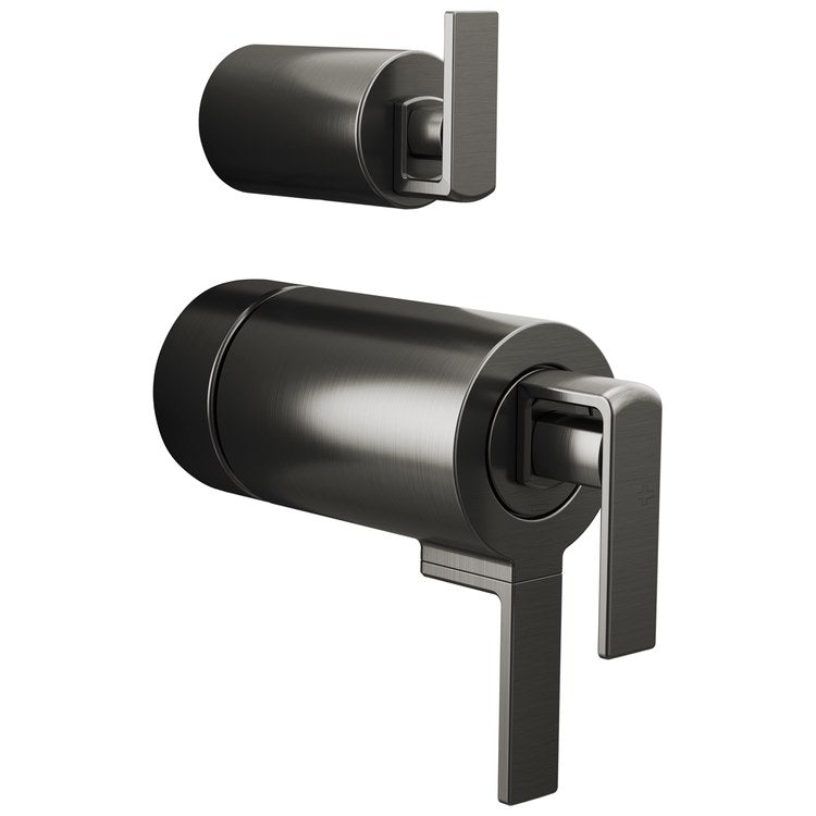 Handle Kit Frank Lloyd Wright Zinc 3 Lever Brilliance Luxe Steel ADA for Thermostatic Integrated Diverter Valve - Image 1