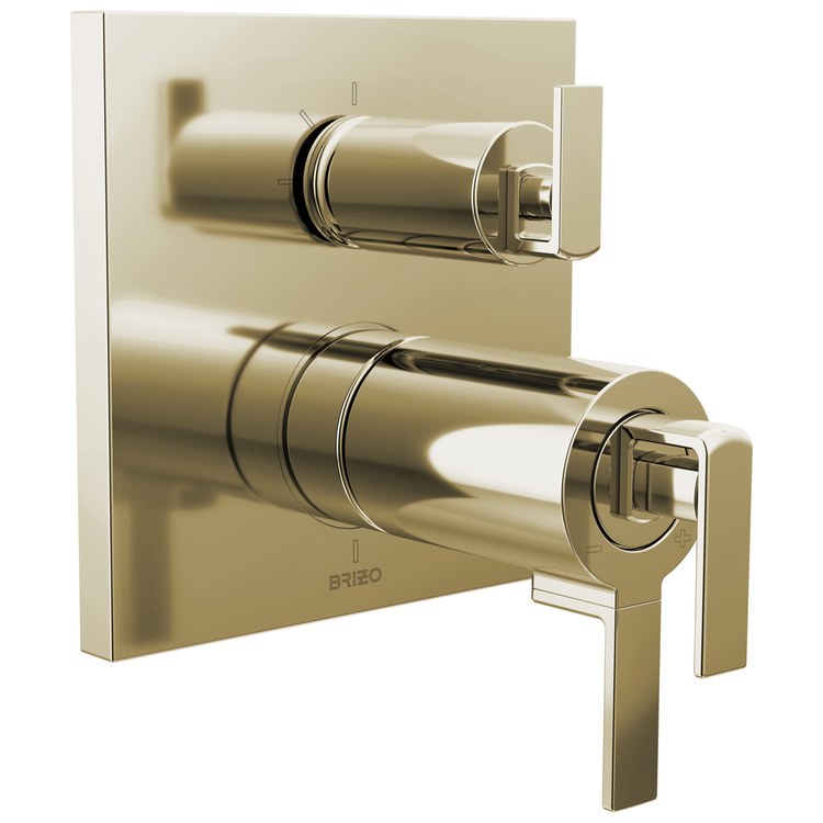 Handle Kit Frank Lloyd Wright Zinc 3 Lever Brilliance Polished Nickel ADA for Thermostatic Integrated Diverter Valve - Image 3