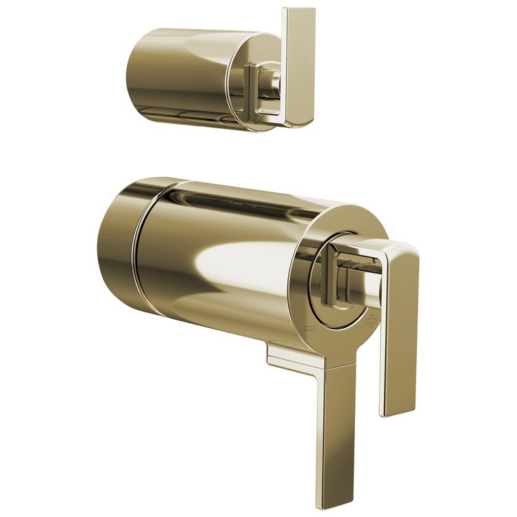 Handle Kit Frank Lloyd Wright Zinc 3 Lever Brilliance Polished Nickel ADA for Thermostatic Integrated Diverter Valve - Image 1