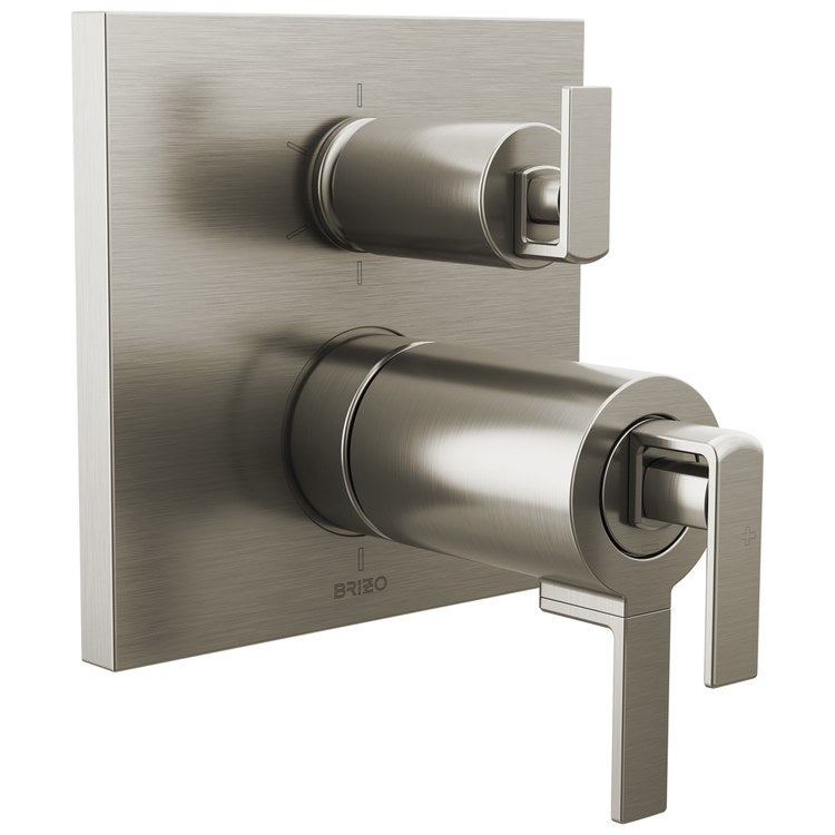 Handle Kit Frank Lloyd Wright Zinc 3 Lever Brilliance Luxe Nickel ADA for Thermostatic Integrated Diverter Valve - Image 2