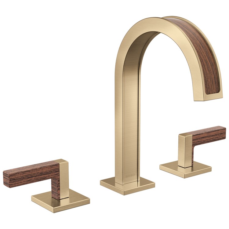 Handle Kit Frank Lloyd Wright Zinc 1 Lever Luxe Gold/Wood ADA for Widespread Lavatory Faucet - Image 2