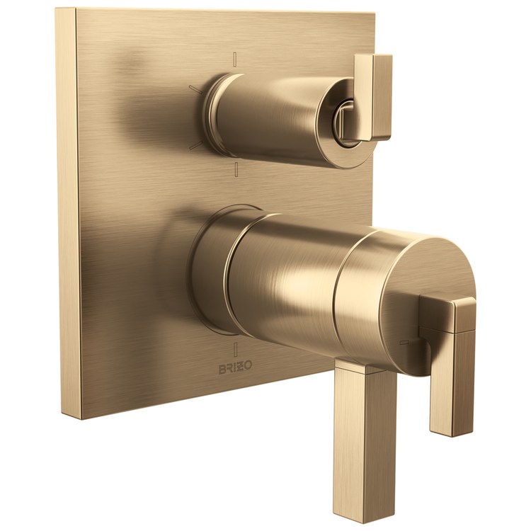 Handle Kit Frank Lloyd Wright Zinc 3 Lever Luxe Gold ADA for Thermostatic Integrated Diverter Valve - Image 3