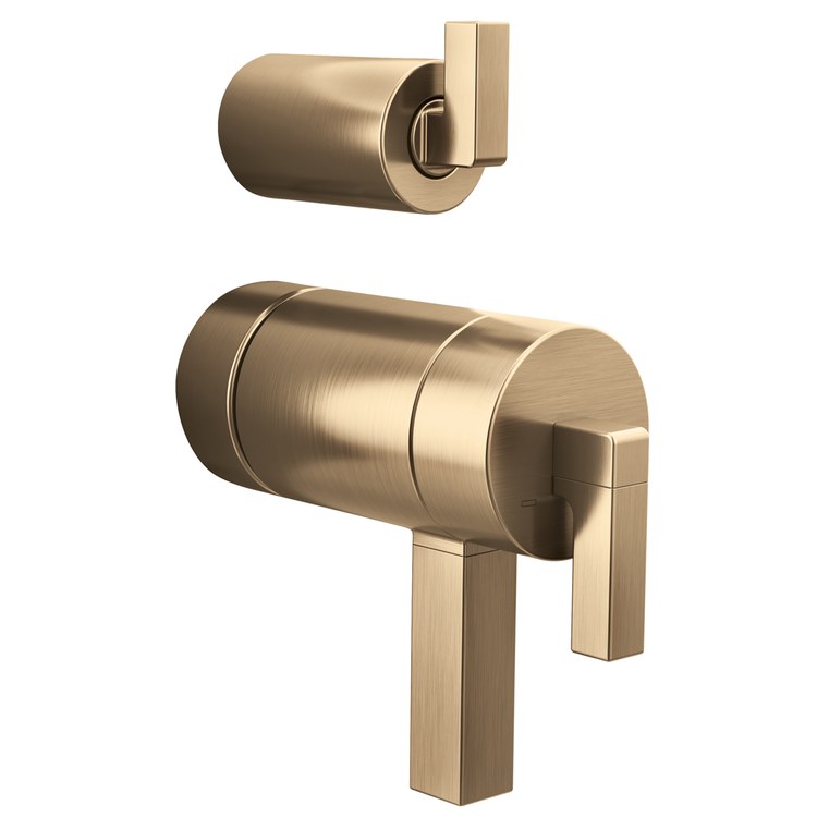 Handle Kit Frank Lloyd Wright Zinc 3 Lever Luxe Gold ADA for Thermostatic Integrated Diverter Valve - Image 1
