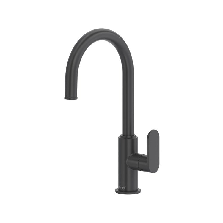 Bar Faucet Arca Food Prep 1 Lever ADA CEC Black C-Shaped 1.8 Gallons per Minute