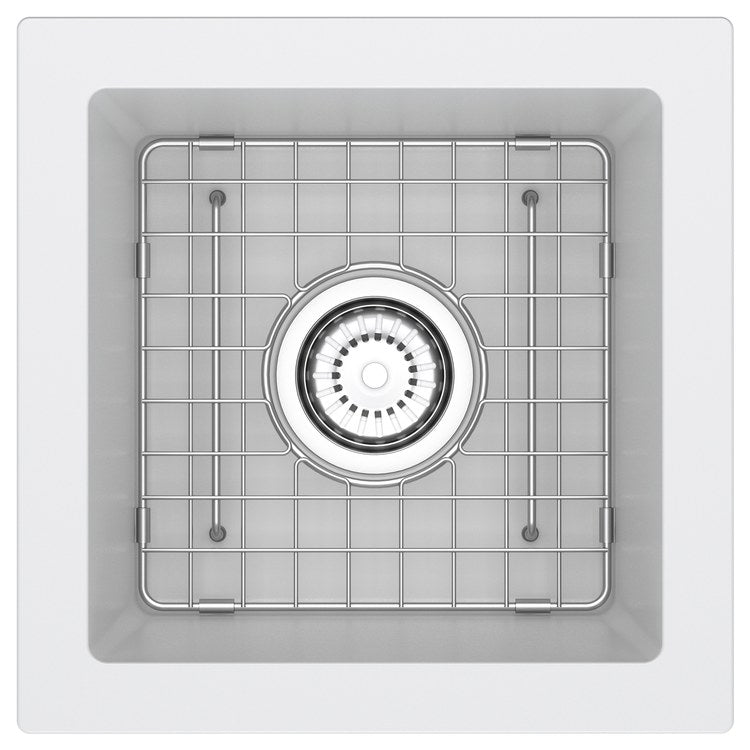 Bar Sink Fonsa 15 Inch 1 Bowls Food Prep White Undermount