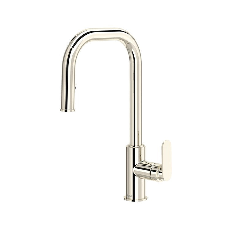 Kitchen Faucet Arca Polished Nickel Pull Down Square 360 DEG Swivel Deck 1.5 Gallons per Minute - Image 1