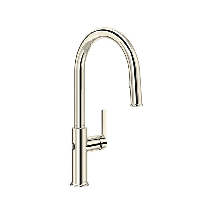 Kitchen Faucet Authentica with Touchless 1 Lever ADA Polished Nickel Pull Down 2 Function Gooseneck 360 DEG Swivel 1 Hole Deck 1.5 Gallons per Minute - Image 1